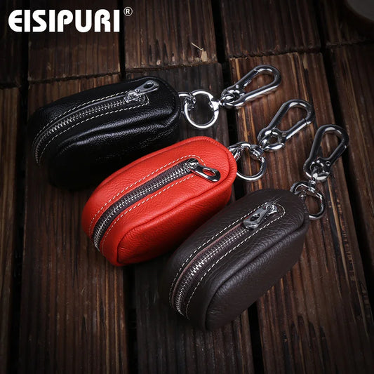 Men's Leather Car Keys Wallet Keychain Organizer