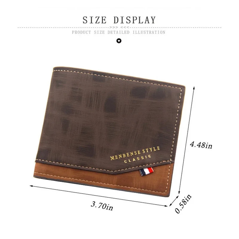 Men's Vintage Leather Wallet Small Purses Short Money Bag