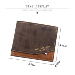Men's Vintage Leather Wallet Small Purses Short Money Bag