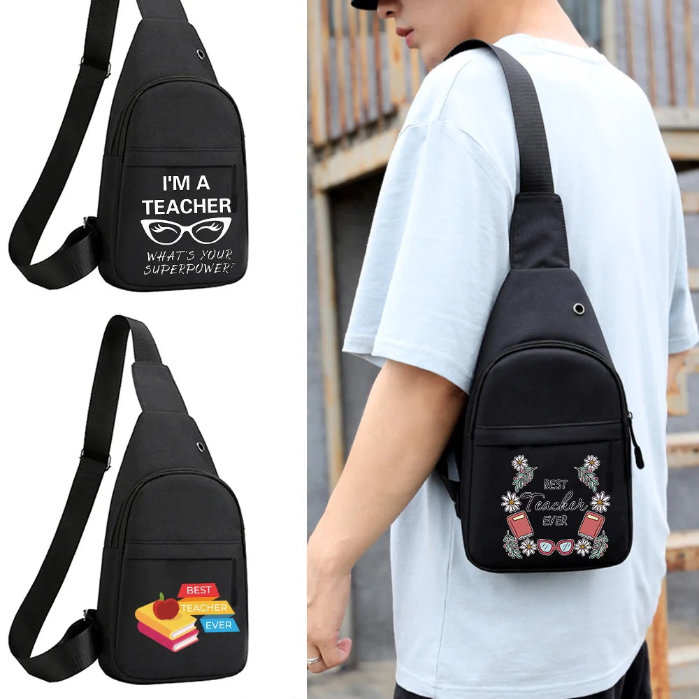 Teacher Chest pack Crossbody Shoulder Bag with USB Charging