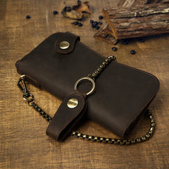Men's Crazy Horse Leather Wallet Vintage Style Long Purse