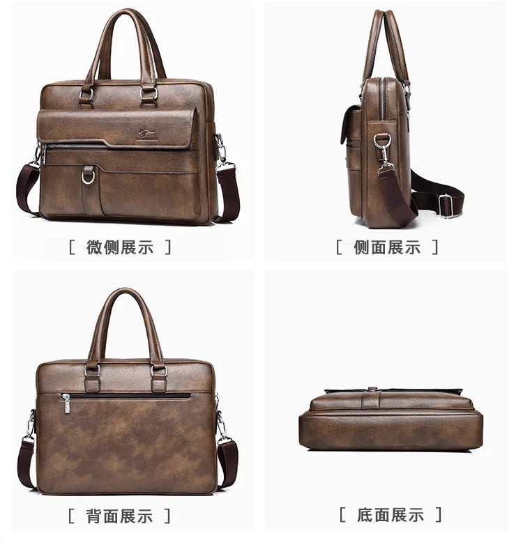 Men's Large-Capacity Business Handbag Briefcase Sling Bag