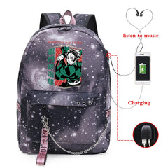Men's Demon Slayer Anime Backpack - Multifunctional School Travel Bag