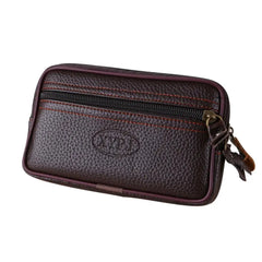 Men's Double Layer Phone Waist Bag Slim Zipper Coins Bag