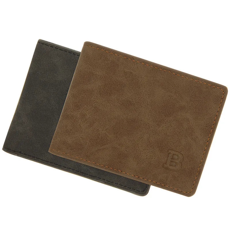 Men's Frosted Retro Wallet Short Money Purse Multi-function Wallet
