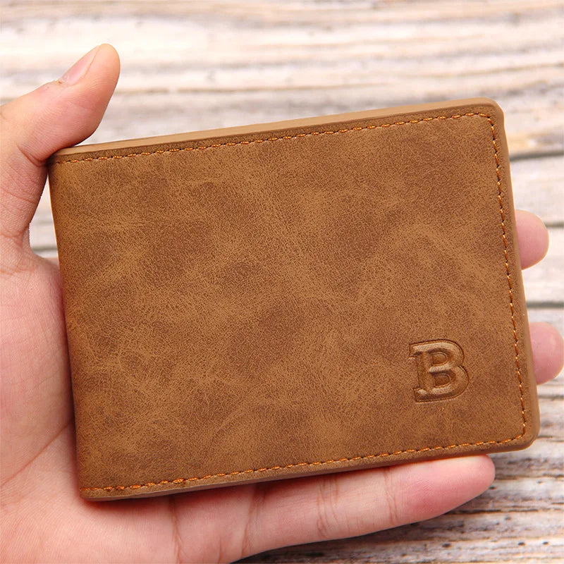 Men's Frosted Retro Wallet Short Money Purse Multi-function Wallet