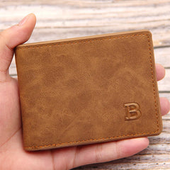 Men's Frosted Retro Wallet Short Money Purse Multi-function Wallet