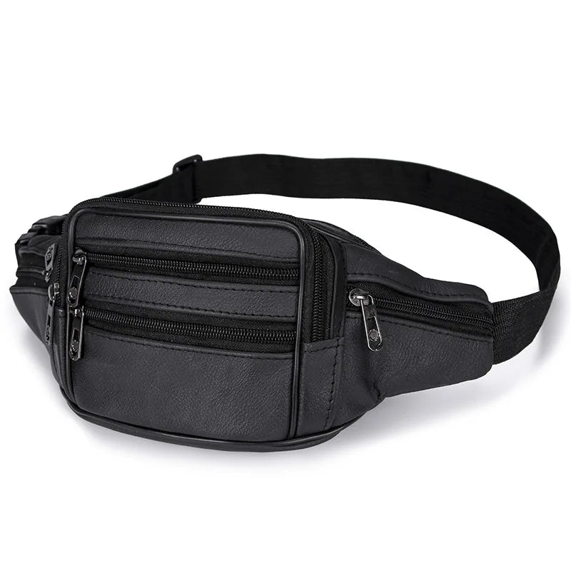 Men's Leather Crossbody Anti-theft Waist Bag
