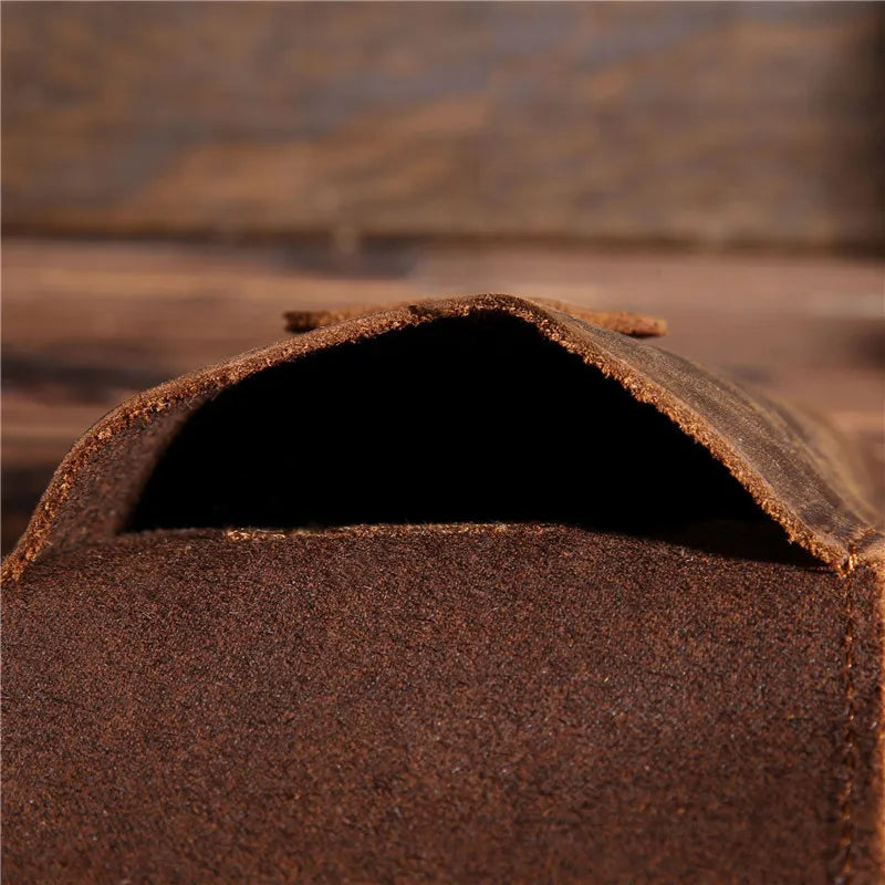 Men's Leather Fanny Waist Pack Small Mini Cell Phone Pocket Hook Vintage Bags