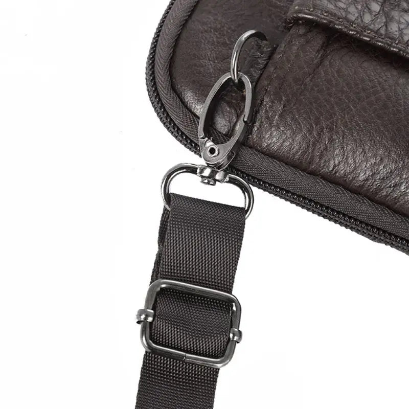 Men's Leather Phone Pouch Belt Bag Shoulder Crossbody Waist Pack