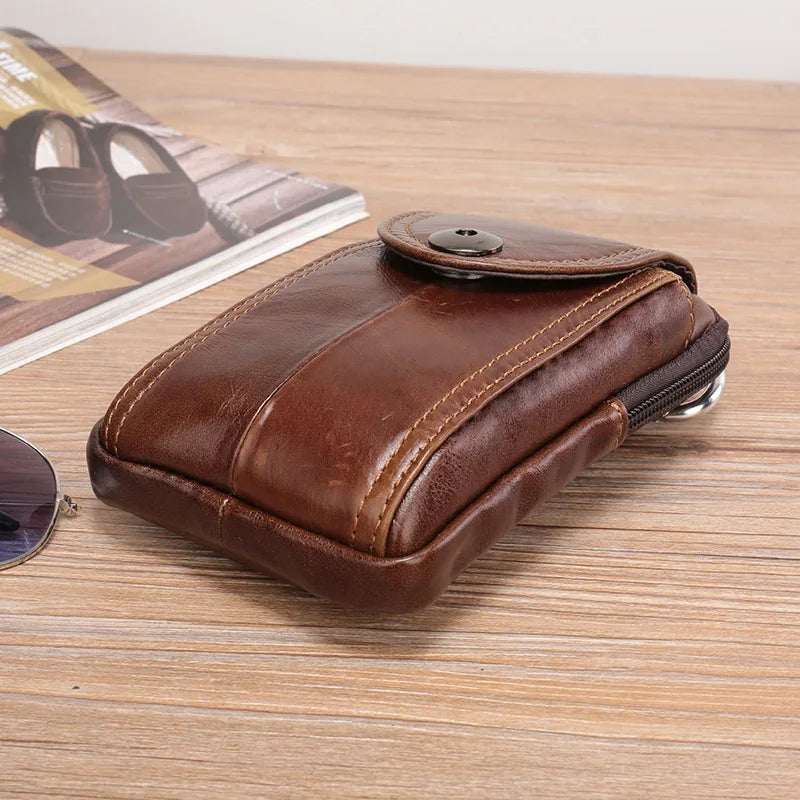 Men's Leather Waist Pack Phone Pouch Bag Waist Bag