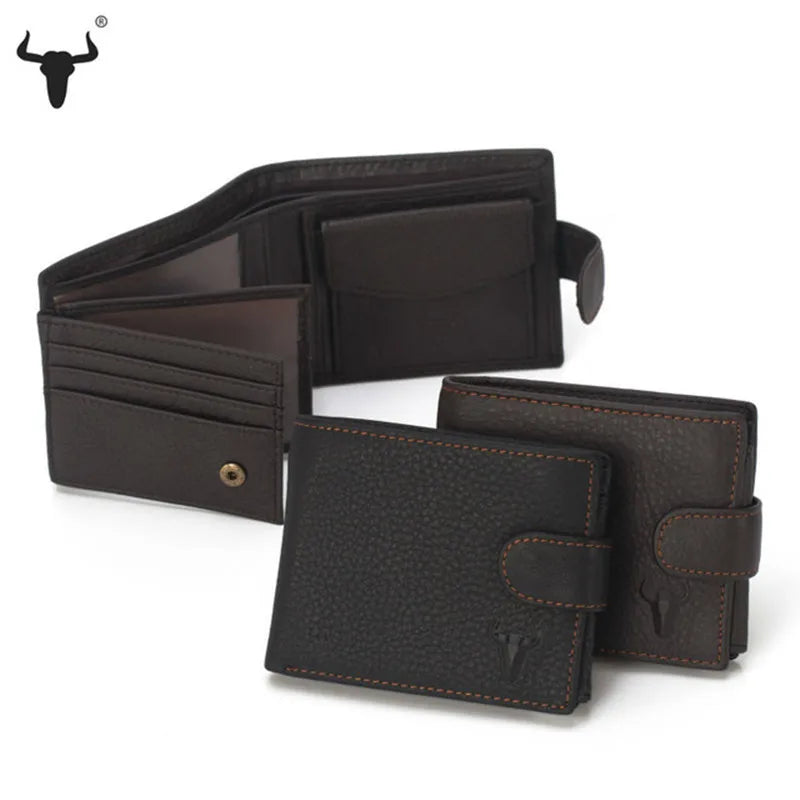 Men's RFID Leather Wallet Large Capacity Mony Bag