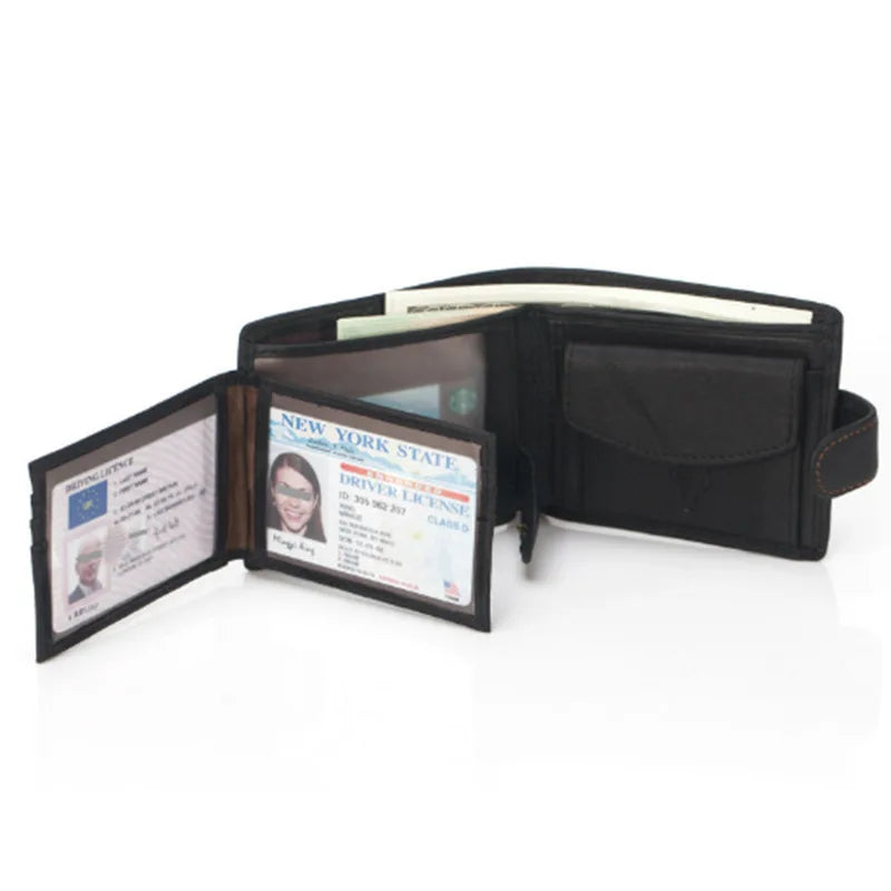 Men's RFID Leather Wallet Large Capacity Mony Bag