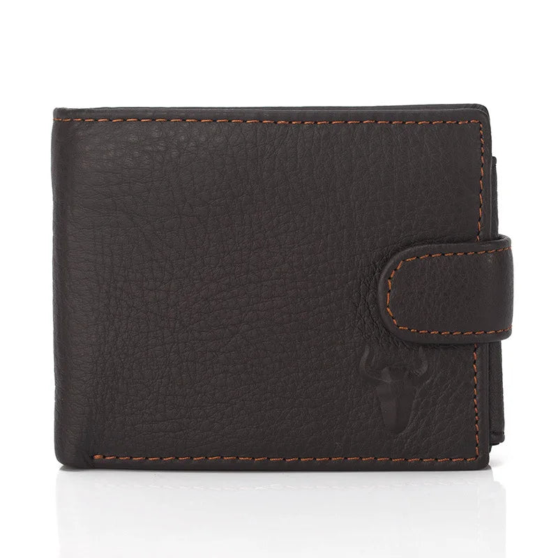 Men's RFID Leather Wallet Large Capacity Mony Bag