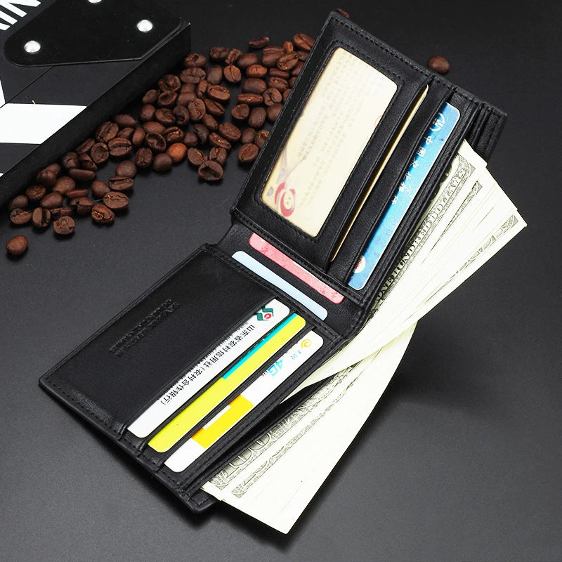 Men's Short Wallet Personality Vertical Large Capacity Wallet