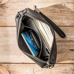 Men's Leather Zip-Up Wallet Long Purse Phone Bag