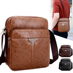 Men's PU Leather Shoulder Bag Multi-layer Crossbody Handbag