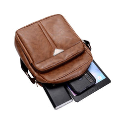 Men's PU Leather Shoulder Bag Multi-layer Crossbody Handbag