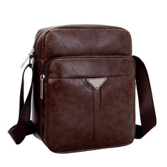 Men's PU Leather Shoulder Bag Multi-layer Crossbody Handbag