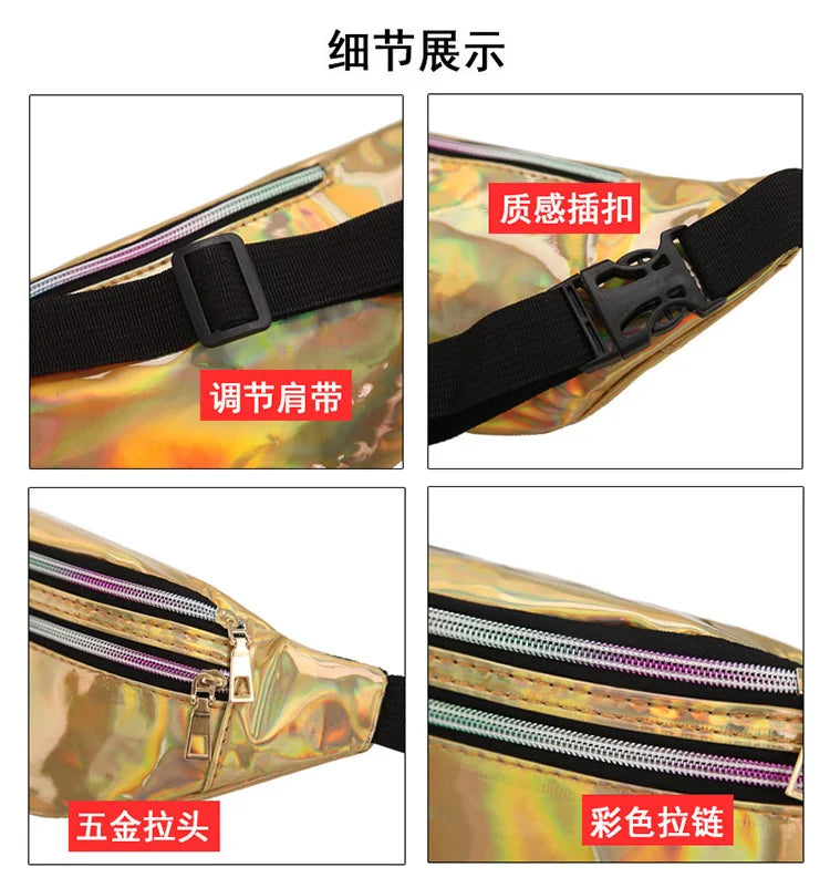 Unisex Laser Waist Bag Multifunctional Chest Bag Shoulder Crossbody
