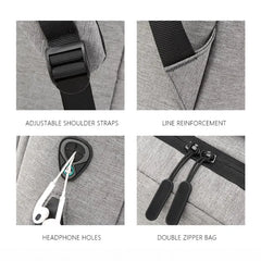 Men's Laptop Backpack USB Charging Business School Bag Man