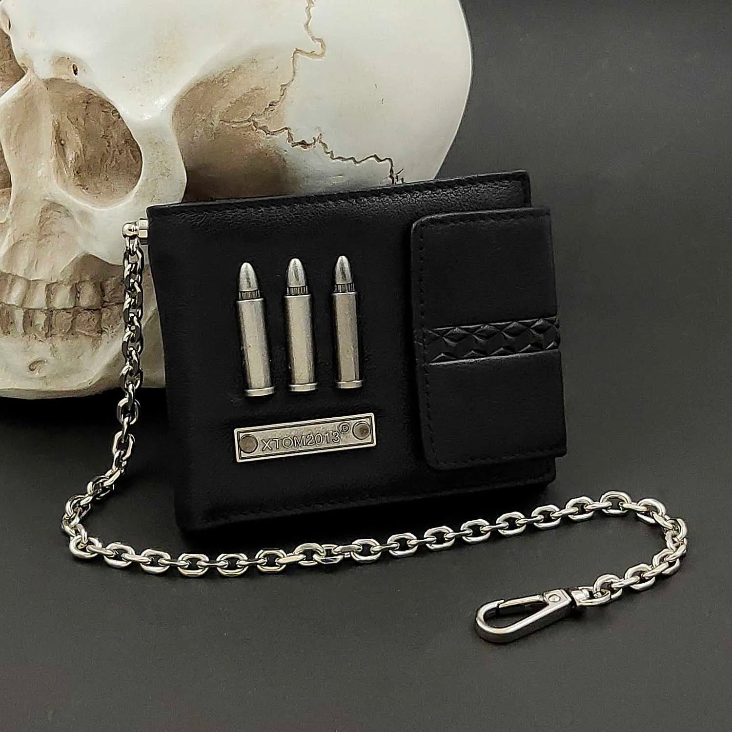 Men's Leather Wallet with Chain