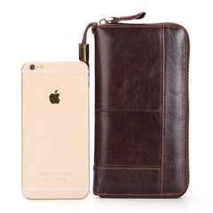 Men's Vintage Cow Leather Long Handbag