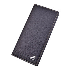 Men's Long Wallet Multi-Card Thin Lychee Pattern Soft Money Clip