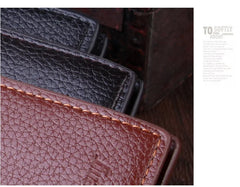 Men's Leather Long Wallet Strap Credit Multi-card Slot Thin Wallet