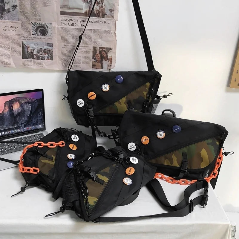 Men's Messenger Bag Waterproof Shoulder Bags Camouflage Unisex Schoolbag