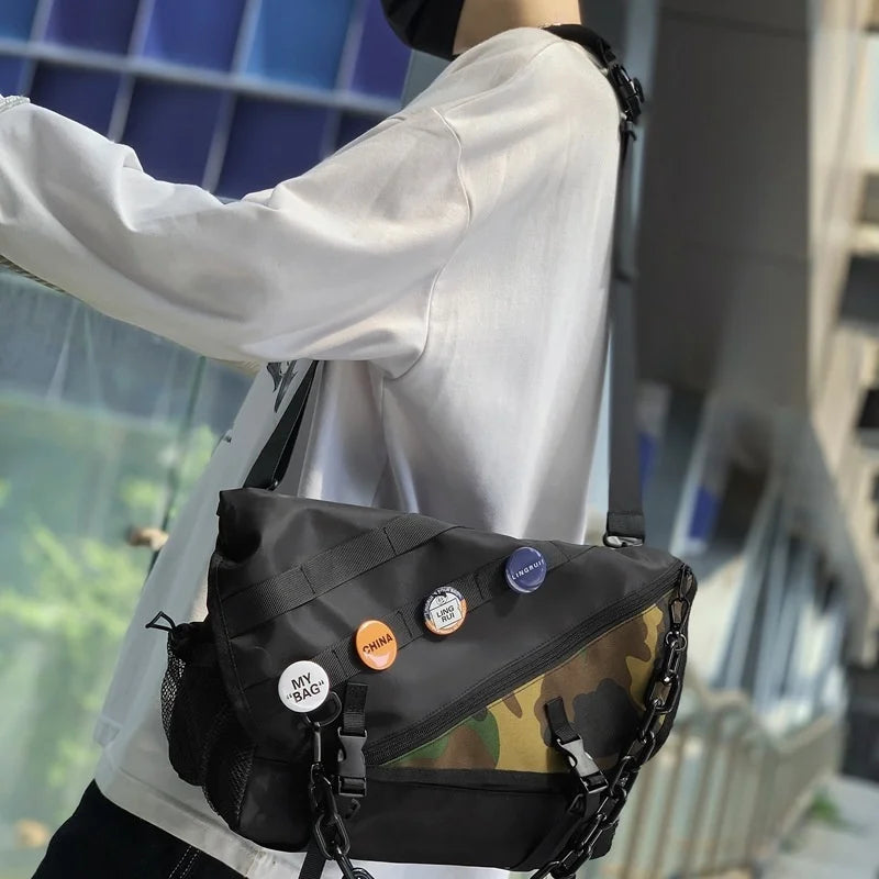 Men's Messenger Bag Waterproof Shoulder Bags Camouflage Unisex Schoolbag