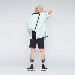Men's Nylon Shoulder Bag Waterproof Casual Vertical Phone Pouch