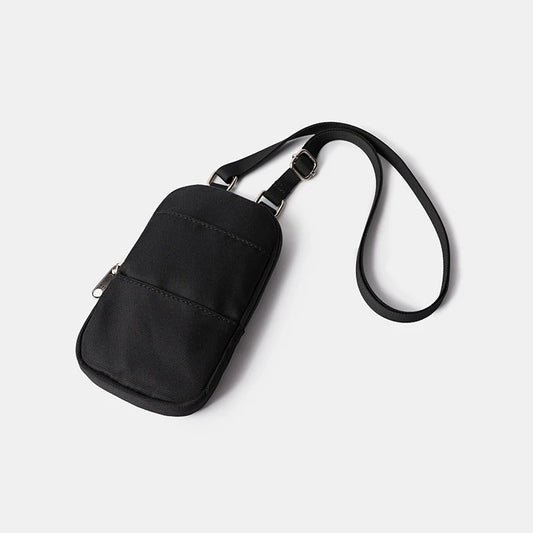Men's Nylon Shoulder Bag Waterproof Casual Vertical Phone Pouch