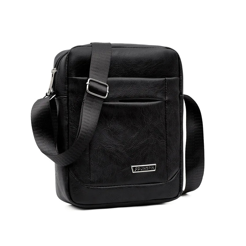 Men's PU Large Capacity Leather Shoulder Handbag Business Messenger Bag