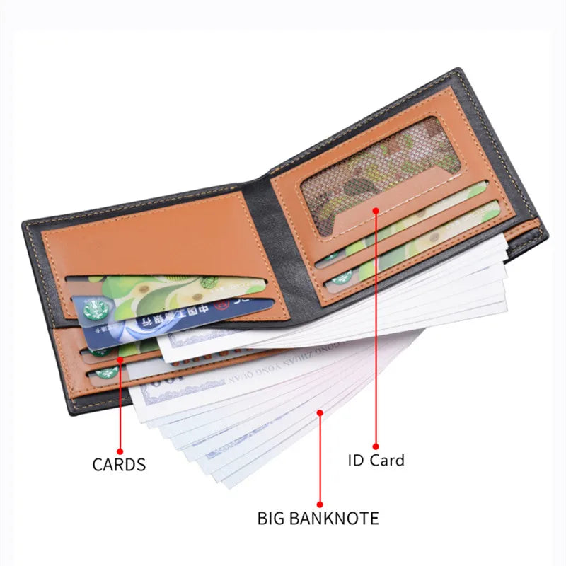 Men's Canvas Pattern Youth Wallet Thin Anti-theft Casual Wallet