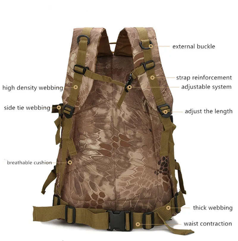 Men's Tactical Backpack Hiking Portable Assault Bag Camping Backpack