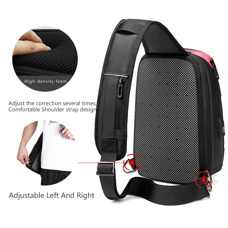 Men's Outdoor Waterproof Travel Backpack Anti-theft Messenger Bag