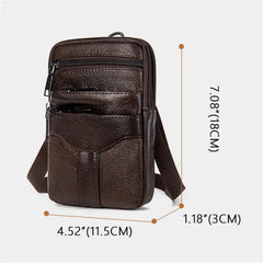 Men's PU Leather Waist Packs Phone Pouch Bags Waist Bag