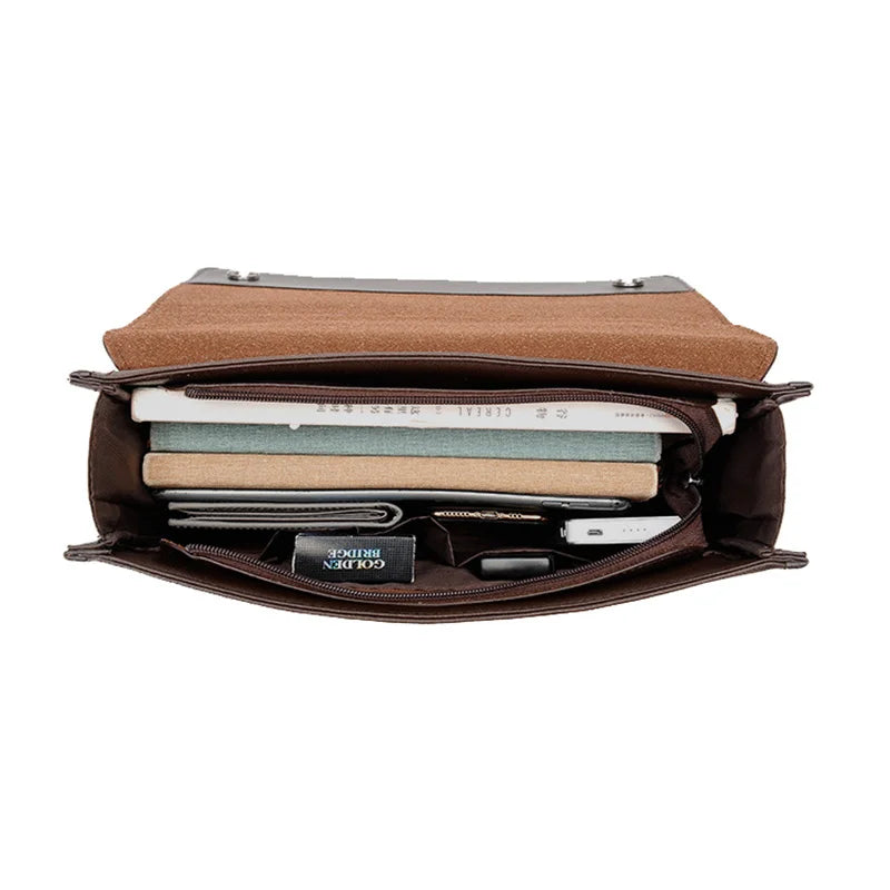 Men's PU Leather Briefcase and Notebook Bag