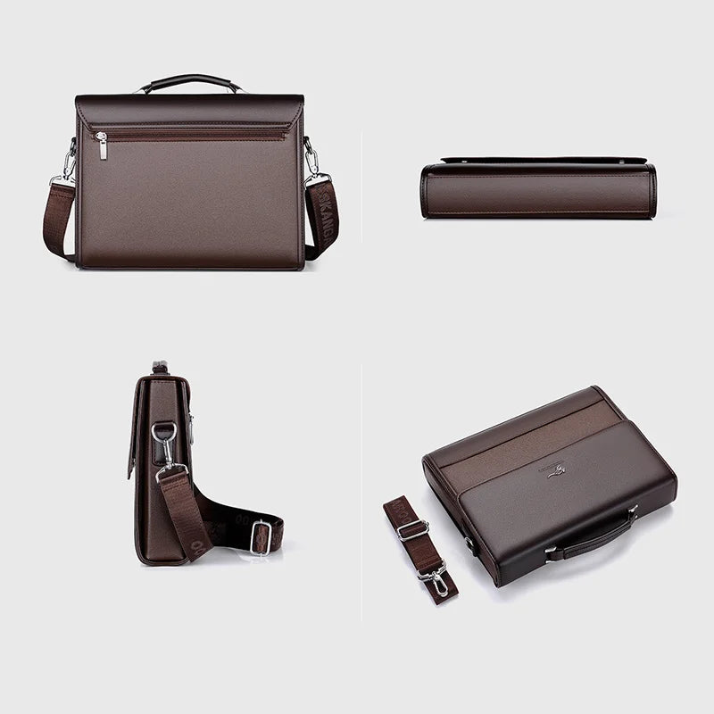 Men's PU Leather Briefcase and Notebook Bag