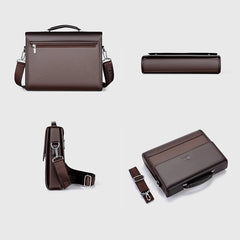 Men's PU Leather Briefcase and Notebook Bag