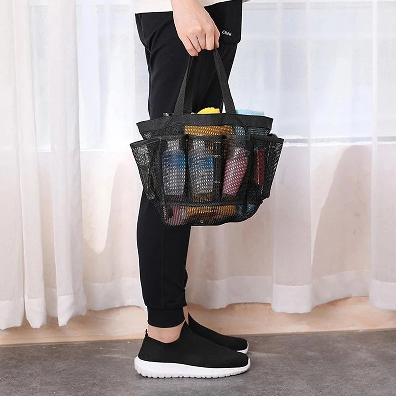 Men's Mesh Shower Caddy Hanging Organizer with 7 Pockets