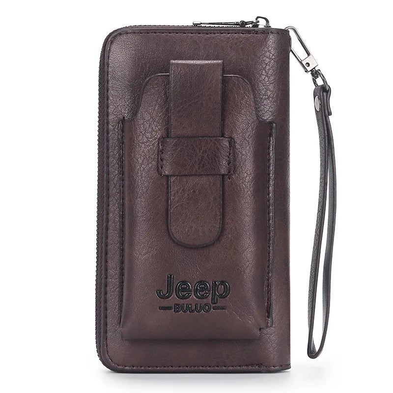 Men's Retro Clutch Leather Wallet Casual Wristband Money Purses