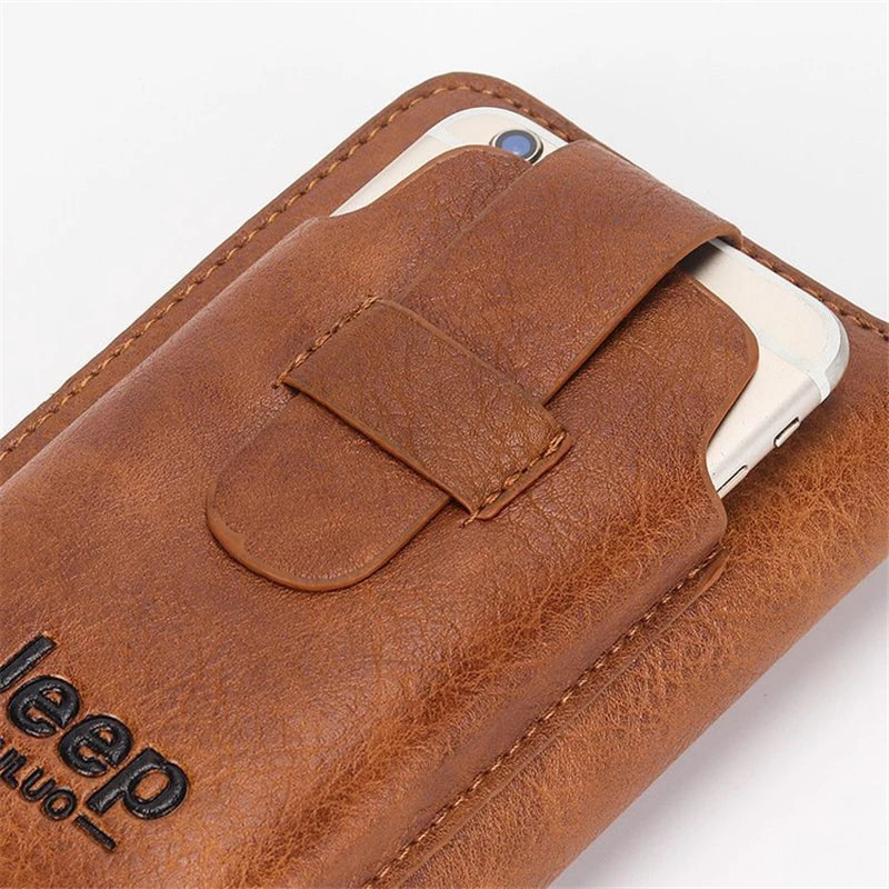 Men's Retro Clutch Leather Wallet Casual Wristband Money Purses
