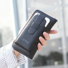 Men's Retro Clutch Leather Wallet Casual Wristband Money Purses