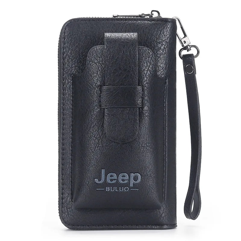 Men's Retro Clutch Leather Wallet Casual Wristband Money Purses