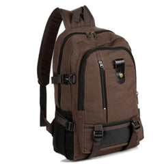 Men's Retro Travel Rucksack Zipper Closure Camping Bag