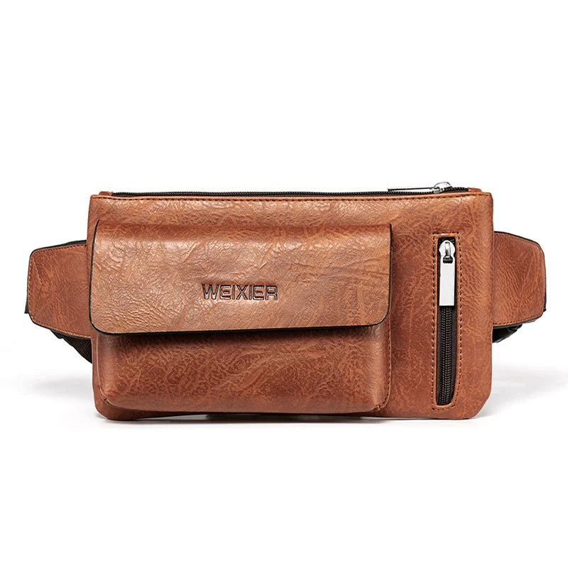 Men's Retro Waist Bag Multifunctional Leisure Sports Single Shoulder Messenger B