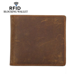 Men's Rowdy Rodeo Brown Leather Wallet - Bifold Short Wallet