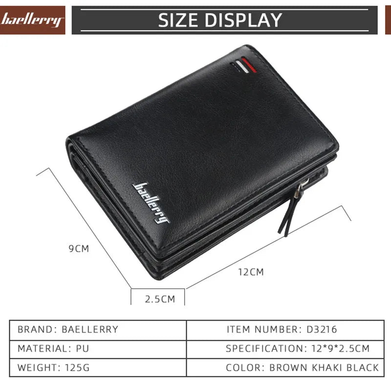 Men's Short Wallet European And American Vertical Buckle Wallet